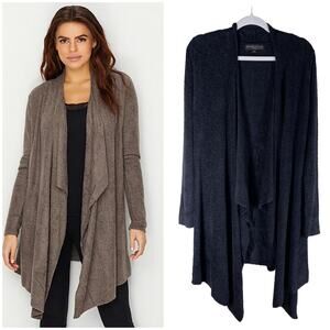 Barefoot Dreams Bamboo Chic Lite Black‎ Calypso Wrap Cardigan 436 Small / Medium